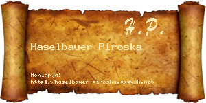 Haselbauer Piroska névjegykártya