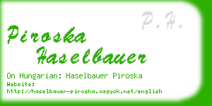 piroska haselbauer business card
